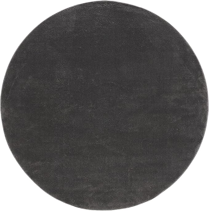 SAFAVIEH Revive Collection Area Rug - 6'7" Round, Charcoal, Solid Design, Non-Shedding & Easy Care, Ideal for High Traffic Areas in Living Room, Bedroom (REV102H)