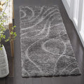 SAFAVIEH Florida Shag Collection Runner Rug - 2'3" x 17', Grey & Grey, Non-Shedding & Easy Care, 1.2-inch Thick Ideal for High Traffic Areas in Living Room, Bedroom (SG471-8080)