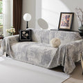 MEETSKY Boho Couch Cover for 2 Cushion Couch Sofa, Chenille Sofa Cover for Sectional Sofa, Modern Khaki Abstract Jacquard Sofa Covers Washable Sofa Slipcover for Pets Friendly, 91" X118", Light Grey