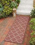 Unique Loom Outdoor Trellis Collection Area Rug (2' x 6' 1" Runner, Rust Red/ Ivory)