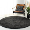 SAFAVIEH Milan Shag Collection 9' Round Dark Grey SG180 Solid Non-Shedding Living Room Bedroom Dining Room Entryway Plush 2-inch Thick Area Rug