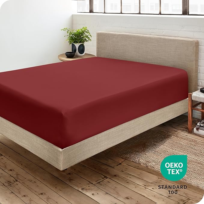 Fitted Bottom Sheet Twin XL Size - Premium 1800 Microfiber - Ultra-Soft Hotel Luxury - Deep Pocket - Durable and Long Lasting - Fitted Sheet (Twin XL, Rosewood)