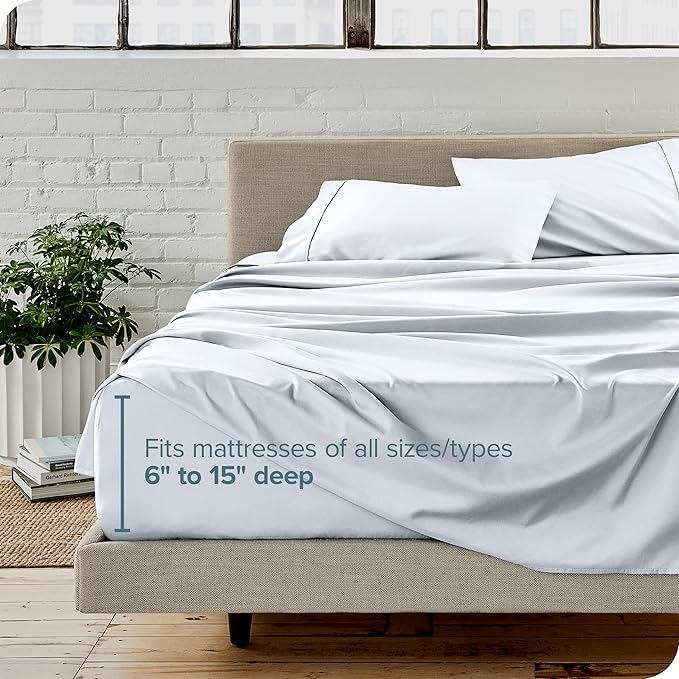 Bare Home Short Queen Sheet Set - 1800 Ultra-Soft Microfiber - Double Brushed - Deep Pockets - Easy Fit - 4 Piece Set - Bed Sheets (Short Queen, White)
