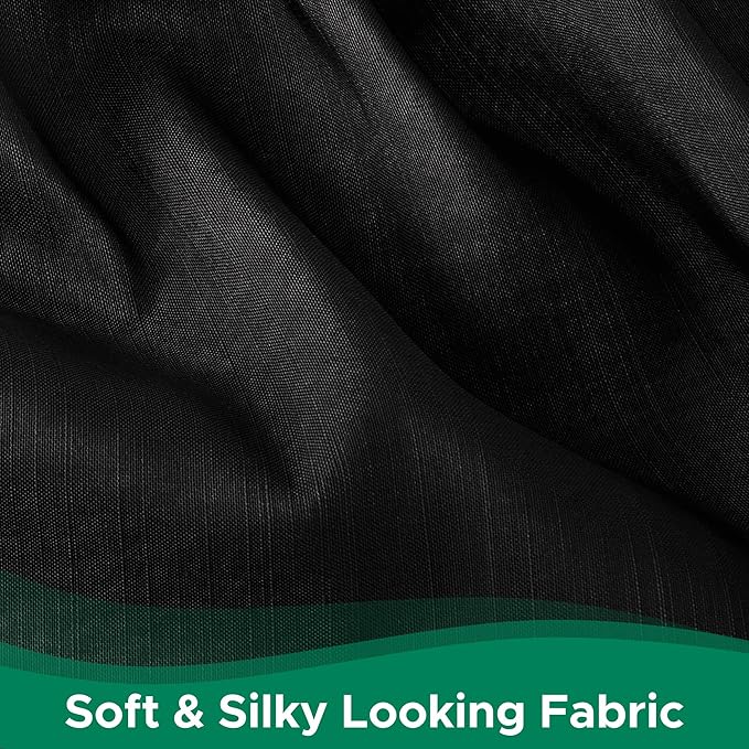 Biscaynebay Wrap Around Bed Skirts for Full & Full XL Beds 17" Long Drop, Black Adjustable Elastic Dust Ruffles Easy Fit Wrinkle & Fade Resistant Silky Luxurious Fabric Solid Machine Washable