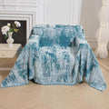 MEETSKY Small Couch Cover Oversized Chair Cover Washable Boho Recliner Slipcover, Pet Friendly Couch Protector with Tassels, Abstract Geometric Design, 71" x 91", Blue