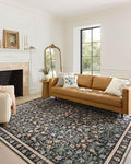 Loloi Rifle Paper Co. Eden Collection EDE-02 Mughal Garden Black 7'-6" x 9'-6" Area Rug feat. CloudPile™