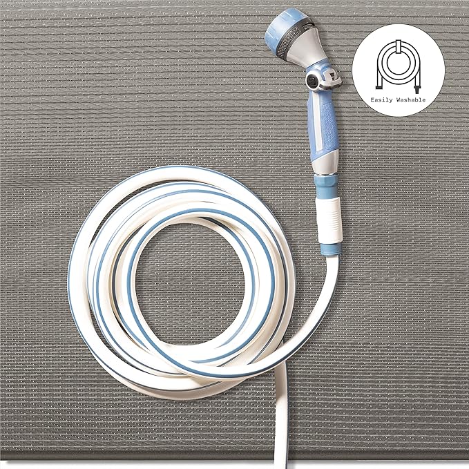 Fab Habitat Outdoor Rug - Waterproof, Fade Resistant, Crease-Free - Premium Recycled Plastic - Neutral Ombre - Porch, Deck, Balcony, Mudroom, Laundry Room, Patio - Big Sur - Ash - 3 x 5 ft
