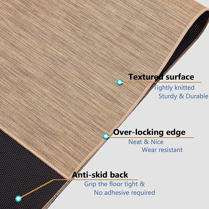 Office Chair Mat for Hardwood Floor, 52" x 47" Desk Computer Chair Mat for Hard Wood and Tile Floor, Large Anti-Slip Hard Floor Protector, PVC Mat Desk Rug for Office Home