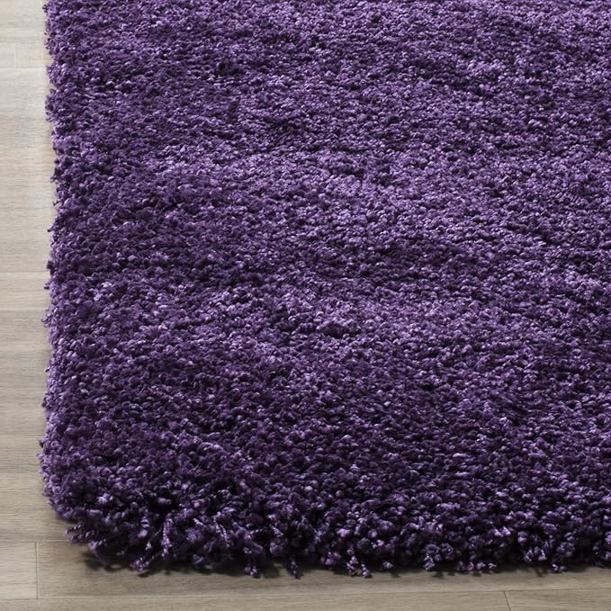 SAFAVIEH Milan Shag Collection Runner Rug - 2' x 12', Purple, Solid Design, Non-Shedding & Easy Care, 2-inch Thick Ideal for High Traffic Areas in Living Room, Bedroom (SG180-7373)