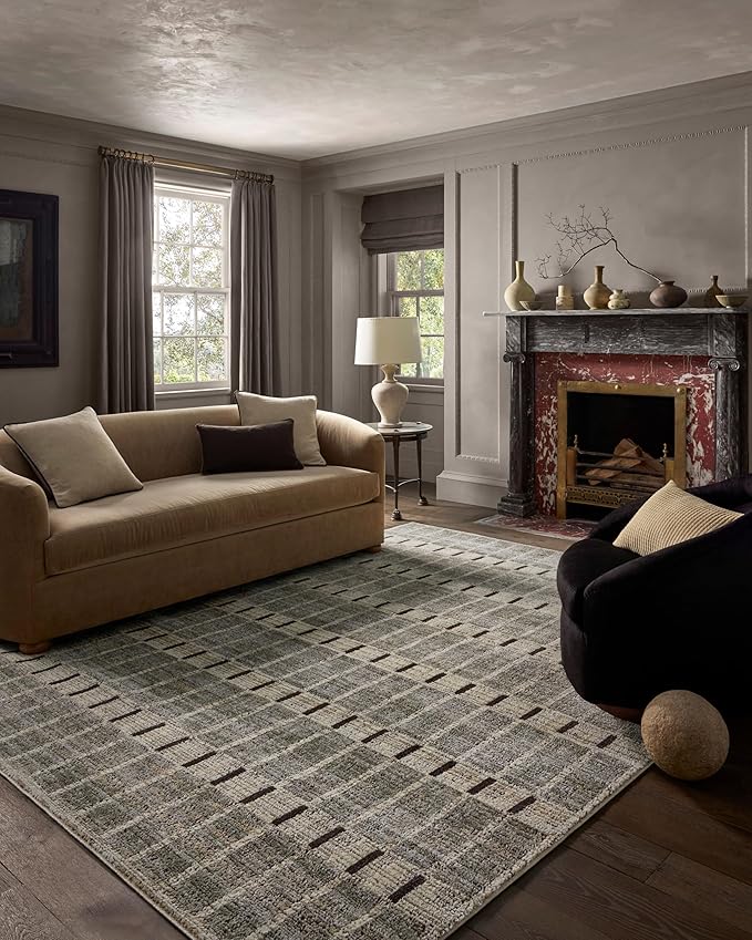 Loloi Jeremiah Brent Bleecker Collection BLE-04 Sage/Granite 6'-7" x 9'-3" Area Rug
