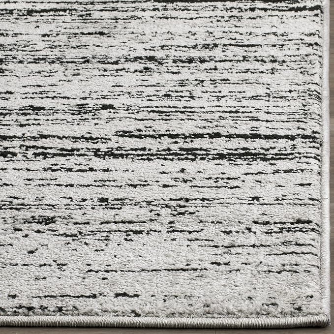 SAFAVIEH Area Rug 8x10 - Adirondack Collection - Large - Silver & Black, Modern Ombre Design, Non Shedding & Easy to Clean, Ideal for Living Room, Bedroom, Office, Dining Space (ADR113A)