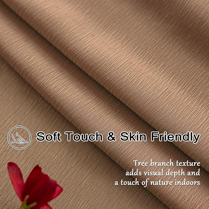 Mocha Pinch Pleat Sheer Curtains 96 Inches Long for Living Room Light Filtering Soft Touch Lightweight Pleated Drapes with Hooks for Bedroom, Mocha Moose, 42" W x 96" L, 2 Panels
