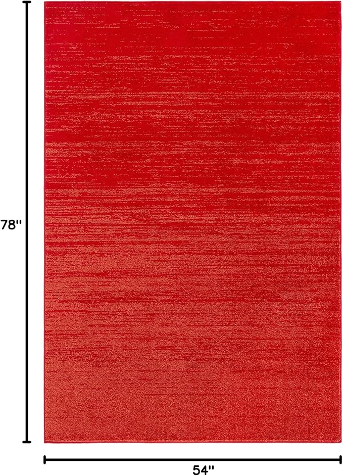 SAFAVIEH Adirondack Collection Accent Rug - 4'5" x 6'5", Red & Grey, Modern Ombre Design, Non Shedding & Easy to Clean, Ideal for Living Room, Bedroom, Office, Dining Space (ADR113Q)