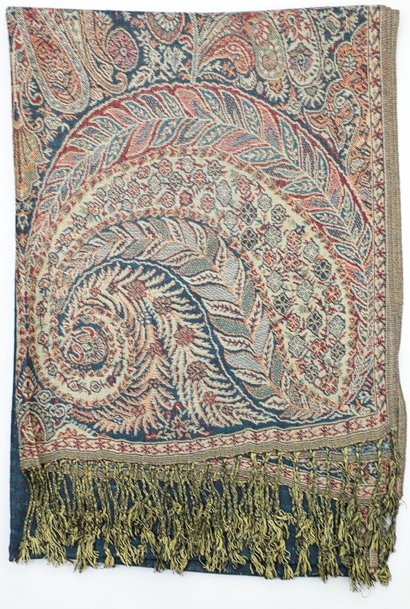 Achillea Big Paisley Pashmina Shawl Wrap for Women – Elegant Scarf for Weddings, Evening Dresses, Festivals & Daily Wear