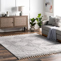 nuLOOM Kerry Light Grey, 4' x 6', Geometric, Soft and Cozy, High Traffic, Stain Resistant, Easy Clean, Durable Area Rug for Bedroom, Living Room, Dining Space, Den, Foyer, Entryway