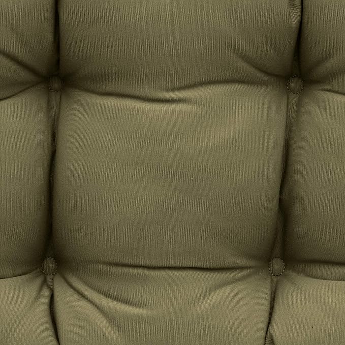 QILLOWAY Outdoor Patio Wicker Seat Cushions Group Loveseat/Two U-Shape/Two Lumbar Pillows for Patio Furniture,Wicker Loveseat,Bench,Porch,All Weather, Settee of 5 (SAGE/Army Green)