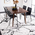 SAFAVIEH Amelia Collection Area Rug - 6'7" Square, Grey & Black, Modern Abstract Design, Non-Shedding & Easy Care, Ideal for High Traffic Areas in Living Room, Bedroom (ALA293K)