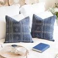 BlissBlush Decorative Throw Pillow Covers 20X20, Set of 2, Boho Farmhouse Cushion Cover, Cozy Soft Accent Pillowcase for Couch Sofa Bed Living Room Home Décor