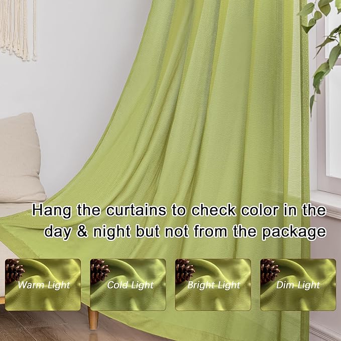 MAIHER Sage Pleated Sheer Curtains 102 Inches Long for Patio Door Light Filtering Pinch Pleat Drapes with Hooks Summer 102 Inch Curtains for Living Room, Sage Green, 42" W x 102" L, 2 Panels