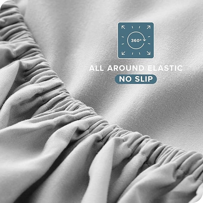 Bare Home Twin Sheet Set - 1800 Ultra-Soft Microfiber Bed Sheets - Double Brushed - Deep Pockets - Easy Fit - Extra Soft - 3 Piece Set - Bedding Sheets & Pillowcases (Twin, Cloud Grey)