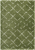 SAFAVIEH Area Rug 4x6 - Arizona Shag Collection - Green & Ivory, Moroccan Boho Design, Non-Shedding & Easy to Clean, Ideal for Living Room, Bedroom, Dining Space (ASG743X)