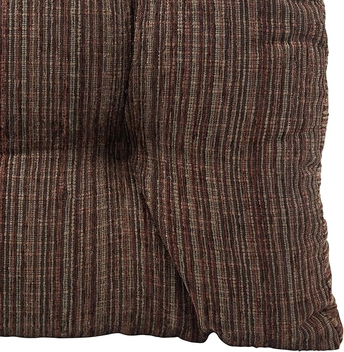 Klear Vu Gripper Overstuffed Universal Non-Slip Dining Chair Cushions for Kitchen Decor or Office Use, U-Shaped Skid-Proof Seat Pad, 17x17 Inches, 2 Count (Pack of 1), Chenille Chocolate Brown