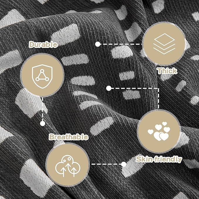 MEETSKY Boho Couch Cover Sofa Covers, Chenille Geometric Dark Grey Couch Covers for 2 Cushion Couch Sofa for Dogs, Washable Slipcover for Cat Sofa Protector with Tassels,71" x 118"