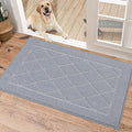 BEQHAUSE Dirt Trapper Door Mat 20" x 32", Doormat Non-Slip Entryway Rugs Washable, Dog Door Mat Stain Resistant and Absorbent Welcome Floor Mat for Front Back Door, Muddy Wet Shoes & Paws, Grey