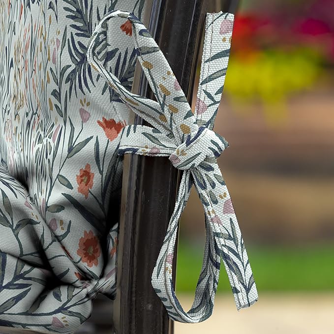 Arden Outdoor Dining Chair Cushion, 20 in x 20 in, Weather-Proof, Rain-Proof, Fade Resistant Patio Cushion for Patio, Dining, or Rocking Chairs 20 x 20, Pistachio Botanical