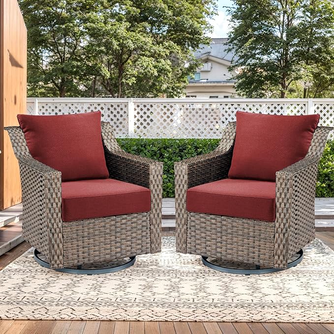 Luxury Outdoor Seat Cushion Set-24 x 24 x 6 Inch Outdoor Chair Cushions with Water Resistant & Removable Cover Outdoor Cushions for Patio Furniture Chair Sofa Couch
