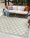 Unique Loom Outdoor Trellis Collection Area Rug - Trellis (Square 10' 8" x 10' 8", Gray/ Ivory)