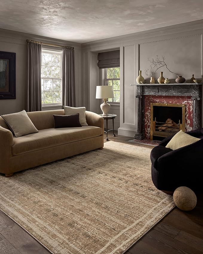 Loloi Jeremiah Brent Bleecker Collection BLE-07 Khaki/Natural 5'-3" x 7'-6" Area Rug
