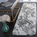 SAFAVIEH Horizon Shag Collection Runner Rug - 2' x 15', Grey & Green, Modern Abstract Design, Non-Shedding & Easy Care, 2.6-inch Thick Ideal for High Traffic Areas in Living Room, Bedroom (HZN890Y)
