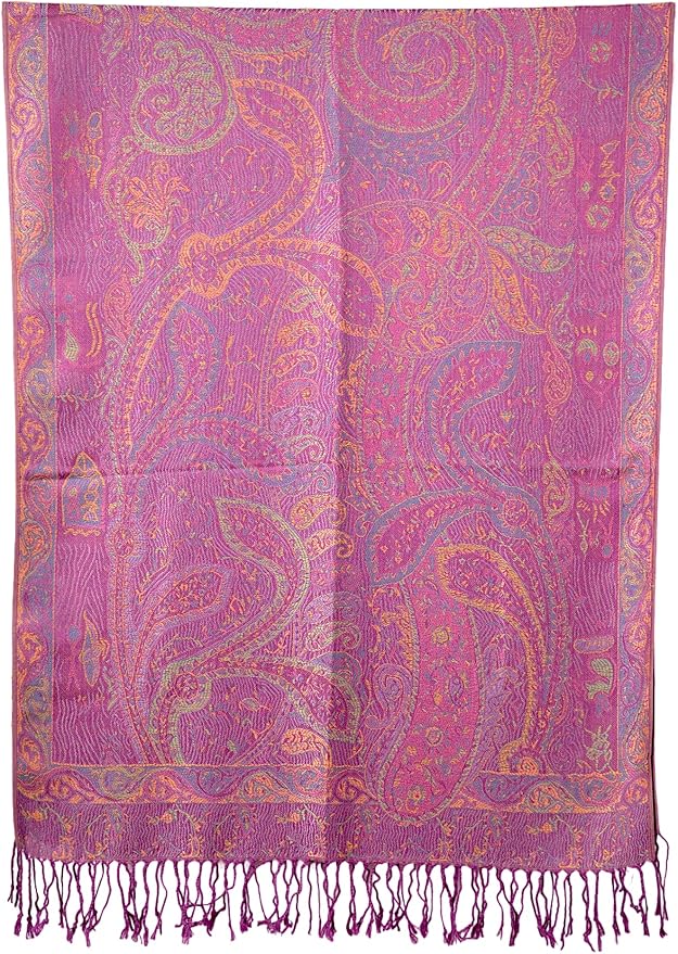 Achillea Big Paisley Pashmina Shawl Wrap for Women – Elegant Scarf for Weddings, Evening Dresses, Festivals & Daily Wear