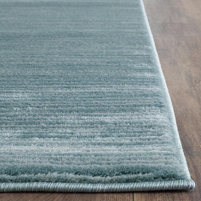 SAFAVIEH Vision Collection Runner Rug - 2'2" x 8', Aqua, Modern Ombre Design, Non-Shedding & Easy to Clean, Ideal for Entryway, Foyer, Bedroom, Hallway (VSN606B)