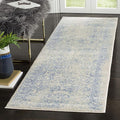 SAFAVIEH Adirondack Collection Runner Rug - 2'6" x 10', Ivory & Light Blue, Distressed Vintage Floral Design, Non-Shedding & Easy to Clean, Ideal for Hallway, Foyer, Entryway, Bedroom (ADR109L)