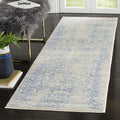 SAFAVIEH Adirondack Collection Runner Rug - 2'6" x 8', Ivory & Light Blue, Distressed Vintage Floral Design, Non-Shedding & Easy to Clean, Ideal for Hallway, Foyer, Entryway, Bedroom (ADR109L)