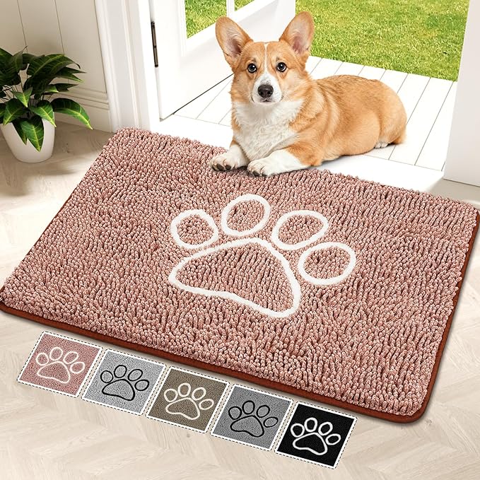 Bcoimo Super Absorbent Dog Door Mat, 36"*24" Anti Slip Mat for Muddy Paws, Pet Rugs for Dirty Paws Washable That Absorbs Moisture and Dirt, for Dog Cage and Pet Resting Carpet