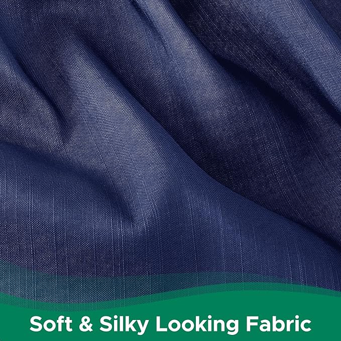 Biscaynebay Wrap Around Bed Skirts for King & Cal King Beds 19" Long Drop, Navy Adjustable Elastic Dust Ruffles Easy Fit Wrinkle & Fade Resistant Silky Luxurious Fabric Solid Machine Washable