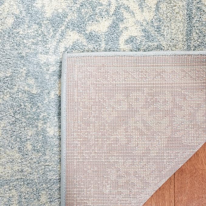 SAFAVIEH Adirondack Collection Runner Rug - 2'1" x 6', Slate & Ivory, Distressed Vintage Floral Design, Non-Shedding & Easy to Clean, Ideal for Hallway, Foyer, Entryway, Bedroom (ADR109T)
