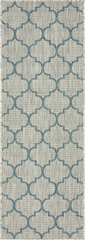 Unique Loom Outdoor Trellis Collection Area Rug (2' x 6' 1" Runner, Gray/ Ivory)