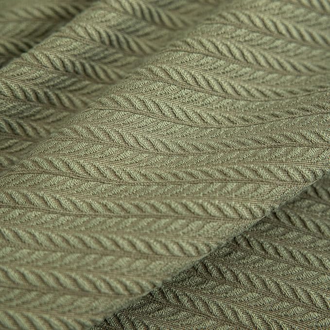 Set of 2 Cozy Striped Herringbone Flange Throw Pillow Covers, Aesthetic Embossed Pattern Pillow Covers for Couch and Bed - 18"x18", Sage Green