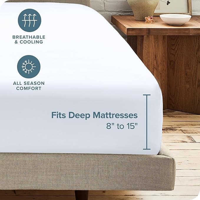 Bare Home 5-Pack Fitted Bottom Ultra-Soft Sheets Queen - Premium 1800 Ultra-Soft Wrinkle Resistant Microfiber - Deep Pocket (Queen, White)