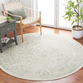 SAFAVIEH Adirondack Collection Area Rug - 12' Round, Ivory & Sage, Distressed Vintage Floral Design, Non-Shedding & Easy to Clean, Ideal for Living Room, Bedroom, Dining Space (ADR109V)
