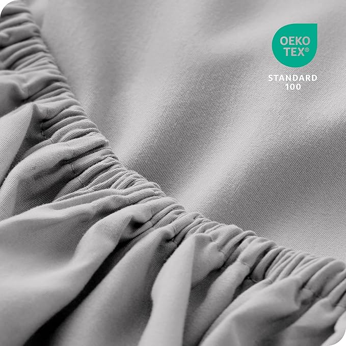 Bare Home 2-Pack Fitted Bottom Sheets Full - Premium 1800 Ultra-Soft Wrinkle Resistant Microfiber - Deep Pocket (Full, Light Grey)