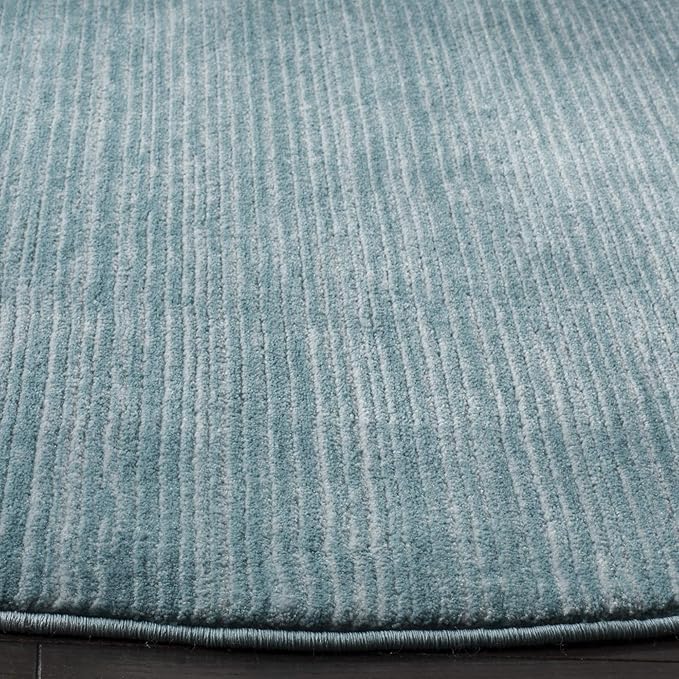 SAFAVIEH Vision Collection Area Rug - 6'7" Round, Aqua, Modern Ombre Design, Non-Shedding & Easy to Clean, Ideal for Living Room, Bedroom, Dining Space (VSN606B)
