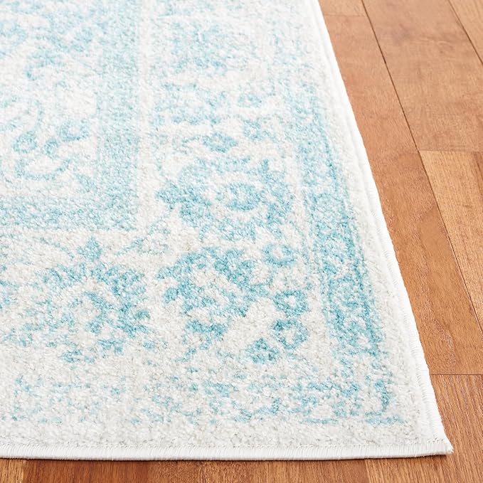 SAFAVIEH Adirondack Collection Runner Rug - 2'6" x 20', Ivory & Light Blue, Distressed Design, Non-Shedding & Easy to Clean, Ideal for Hallway, Foyer, Entryway, Bedroom (ADR109L)