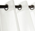 Sheer Curtains Faux Linen Semi Voile Light Filtering Drapes Pair for Bedroom Living Room, Set of 2 Grommet Top Window Curtain Panels (Each 54 x 95 Inch, Off White)