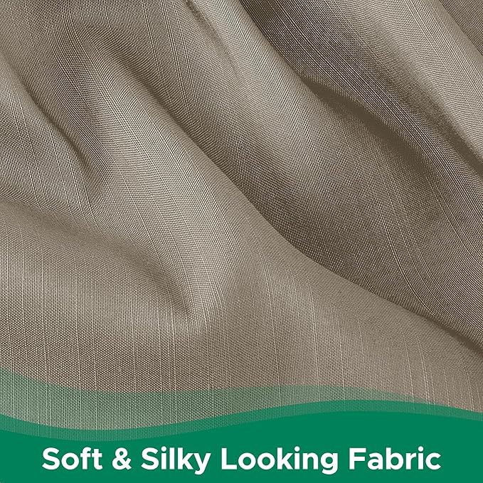 Biscaynebay Wrap Around Bed Skirts for Queen Beds Short Drop of 12", Taupe Adjustable Elastic Dust Ruffles Easy Fit Wrinkle Resistant Silky Luxurious Fabric Machine Washable