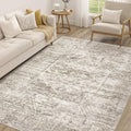 Vintage Living Room Area Rug 6x9 - Large Soft Washable Oriental Traditional Distressed Farmhouse Rugs for Bedroom - Indoor Floor Accent Carpet for Home Office House Decor - Distressed Light Brown